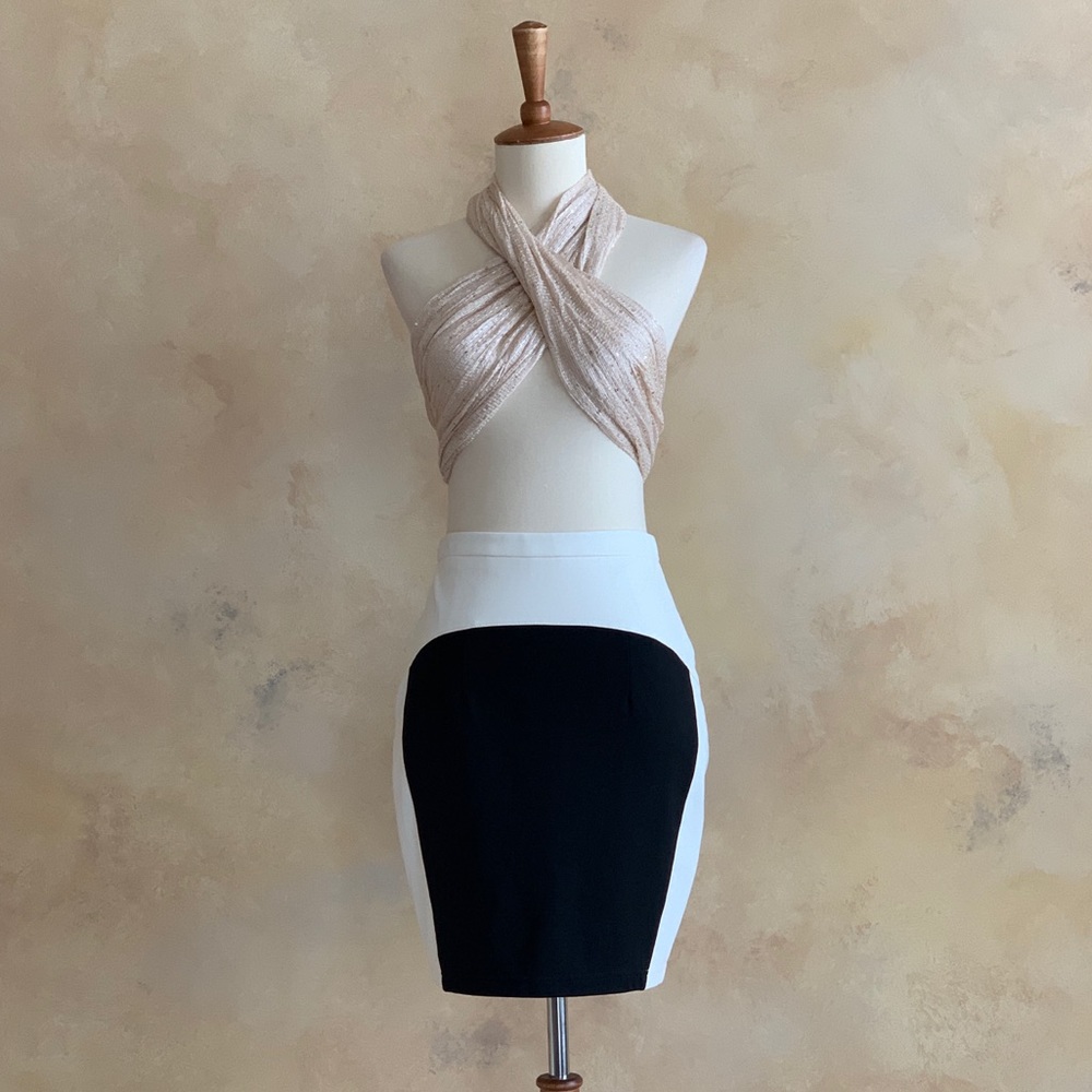 🔷 NWOT Bebe Black and White Skirt